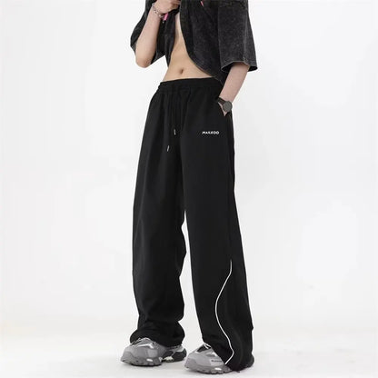 Parachute Sports Pants Joggers Men Korean Oversize Wide Leg Trousers Male Sportswear Casual Loose Streetwear Hip Hop