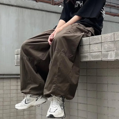 Vintage Baggy Cargo Pants Men Cotton Wide Leg Trousers Male Oversize Retro Loose Casual Japanese Streetwear Hip Hop