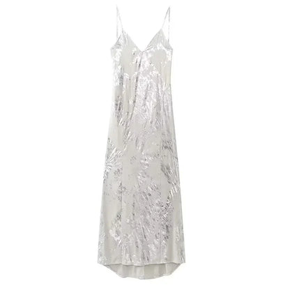 jinran 2024 Long Slip Dresses For Women Fashion Metal Lingerie Sexy Party Dress Female Clothing Sleeveless Backless Dress Ladies