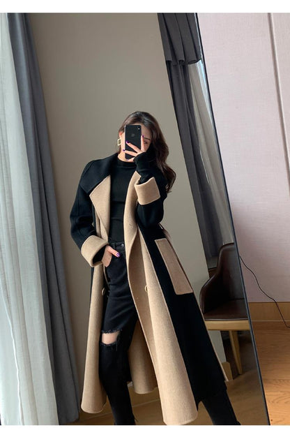 jinran Woolen Coat Women's Fashion Versatile Coat Women's 2022 Spring and Autumn New Style Temperament Button Medium Length Trench Coat