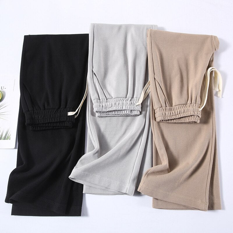 jinran Casual Wide Leg Pants Women'S Spring Autumn New Korean Female Loose High Waist Thin Hanging Feeling Versatile Long Trousers