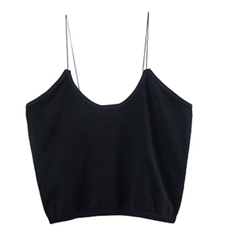 jinran Women Solid Basic Cami Crop Tops 2022 Female Spaghetti Strap Backless Camisole Teen Girls Casual Summer Sexy Seamless Sling Vest