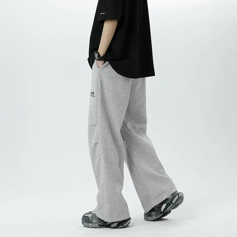 Wide Leg Sweatpants Men Casual Pants Men Oversize Gray Sports Pants Black Trousers Male Loose Korean Streetwear Hip Hop