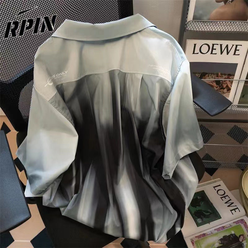 jinran Chiffon Blouse for Women Tie Dye Oversize Women's Shirt Long Sleeve Women's Clothing Spring Summer Trendyol Women