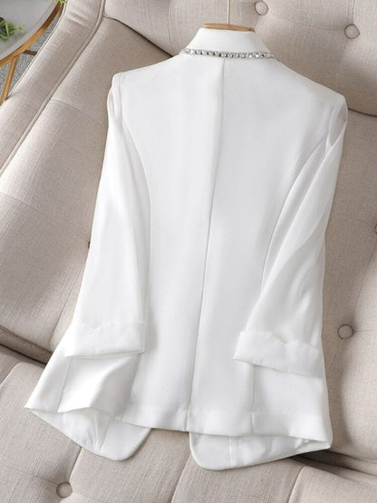 jinran 2024 Spring/Summer Design Sense Suit Thin Sleeve Small Suit Slim Slim Shirt Temperament Commuter White Small Suit Coat Woman