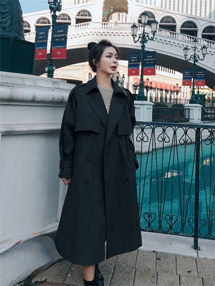 jinran Trench Coat for Women 2022 Autumn Winter New Loose Coat Women's Casual Long Windbreaker Clothing Female Coats and Jackets Women