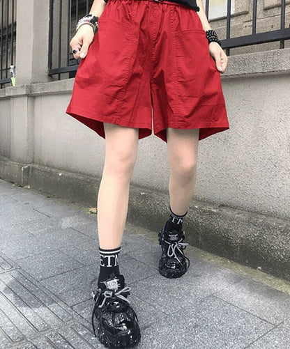 jinran Women Korean Fashion Cargo Shorts Summer High Waist Pockets Biker Baggy shorts Casual Vintage Bermuda Short Pants Streetwear