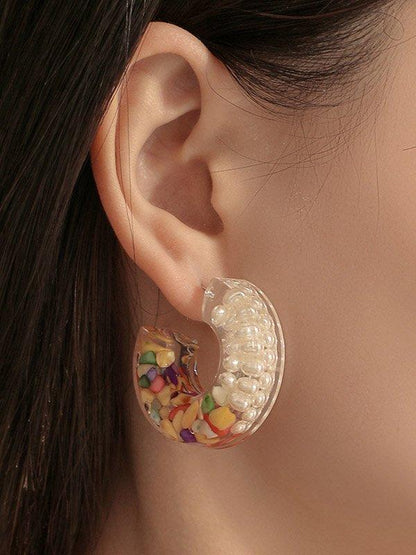 jinran 2024 New Original Colorful Stone Resin Earrings