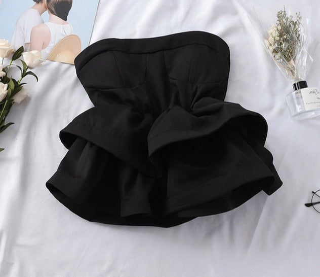 jinran Hot Off Shoulder Ruffle Top Women High Quality Comfy Summer Shirt Elegant High Waist Wrap Blouse Ladies Tops