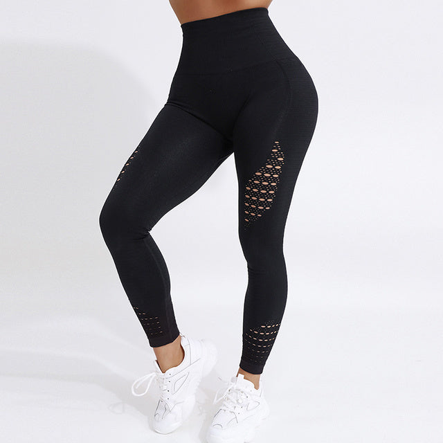 jinran New Push Up Seamless High Waist Leggings Women Workout Mesh Breathable Fitness Clothing Training Pants Female Dropship