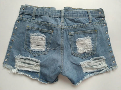 jinran Sexy Summer Women Denim Shorts New Black Blue High Waist Ripped Short Jeans Femme Tassel Lace Up Bandage Hot Pants