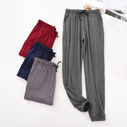 jinran Japanese new spring and autumn men&#39;s pajamas men&#39;s modal home pants tapered pants elastic loose large size trousers pajama pants