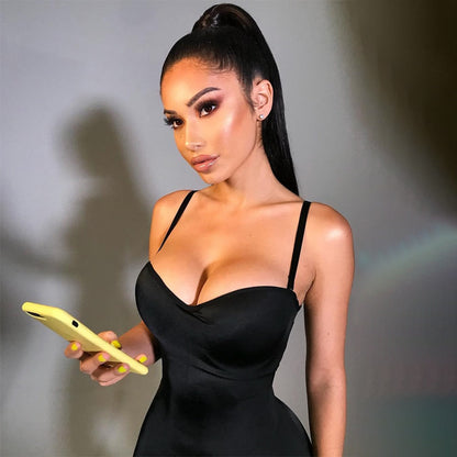 jinran Solid Women Strap Mini Dress Bodycon Sexy Streetwear Party Club Elegant 2021 Summer Clothes Basic Slim Fashion Casual