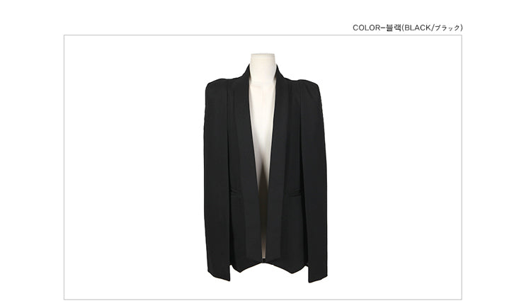 jinran Shawl Collar Split Sleeve Cloak Blazer Cape New Women&#39;s Spring Solid Color OL Suit Jacket Coat Black White