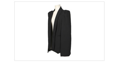 jinran Shawl Collar Split Sleeve Cloak Blazer Cape New Women&#39;s Spring Solid Color OL Suit Jacket Coat Black White