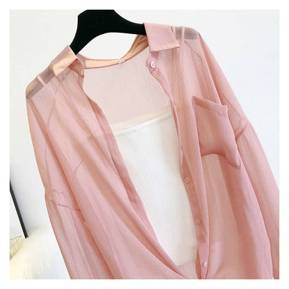 jinran Women Thin Coat Casual Summer Sun Protection Clothes Female Cardigan Shirt Clothing Tops Blouse For Woman Covers Blusa