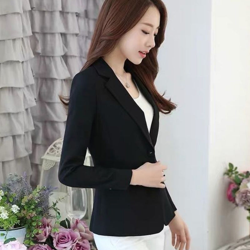 jinran 2022 spring and Autumn New Korean Mini suit women&#39;s long sleeve short slim casual temperament White Mini suit