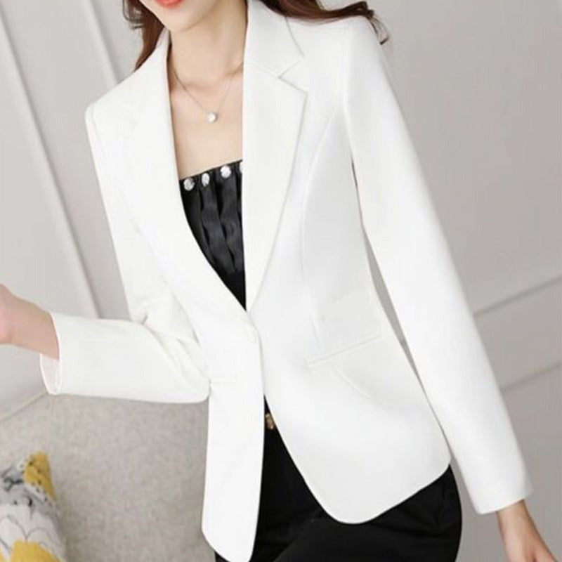 jinran 2022 spring and Autumn New Korean Mini suit women&#39;s long sleeve short slim casual temperament White Mini suit