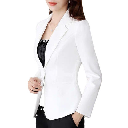 jinran 2022 spring and Autumn New Korean Mini suit women&#39;s long sleeve short slim casual temperament White Mini suit