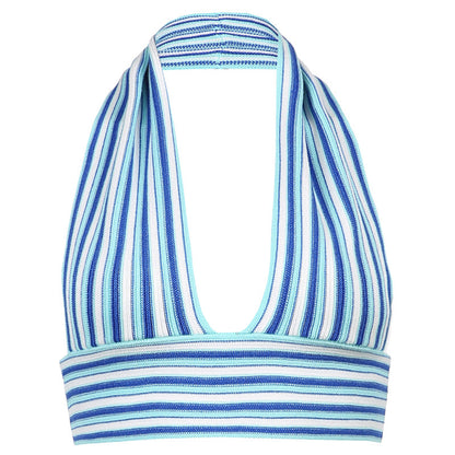jinran Rapcopter Plaid Knitted Halter Top Cute y2k Grunge Aesthetic Corset Top Women Vintage Beach Style Crop Top Party Summer Sweats