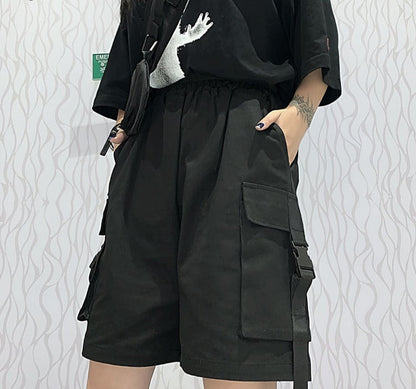 jinran Shorts Women Summer Knee-length Wide-leg Plus Size 4XL Safari Style Ulzzang BF Street Wear Chic All-match Casual Unisex Fashion