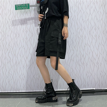 jinran Shorts Women Summer Knee-length Wide-leg Plus Size 4XL Safari Style Ulzzang BF Street Wear Chic All-match Casual Unisex Fashion