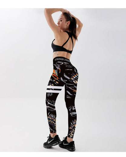 jinran New Tribal totem Printed Women Leggings For Fitness High Waist Printed Long Pants Women Hip Push UP Tights Women Gym Clothing