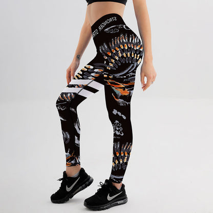 jinran New Tribal totem Printed Women Leggings For Fitness High Waist Printed Long Pants Women Hip Push UP Tights Women Gym Clothing