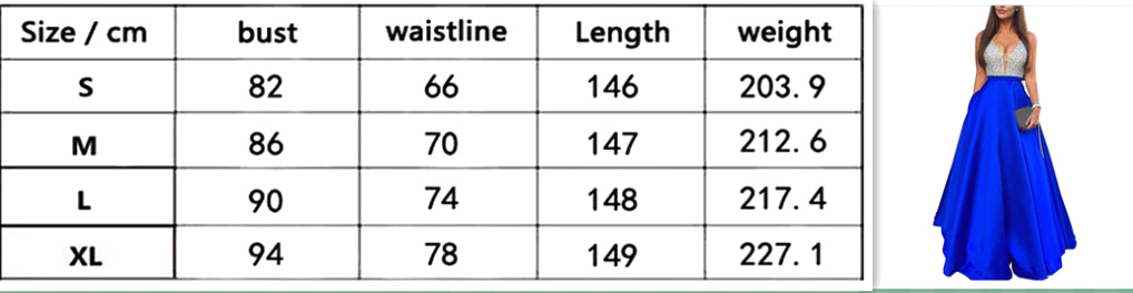 jinran Women&#39;s Sequined Long splice Wedding Party Dress Sleeveless V-neck Blue A-line Elegant Chiffon Dresses Bridesmaid Dinner Dress
