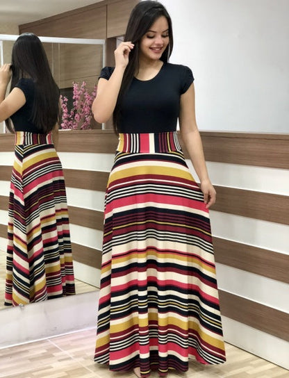 jinran Vintage Floral Print O-Neck Long Dress Women Summer 2021 New Short Sleeve Casual Slim Robe Casual Elegant Lady Maxi Vestidos
