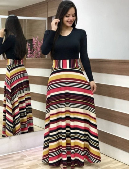 jinran Vintage Floral Print O-Neck Long Dress Women Summer 2021 New Short Sleeve Casual Slim Robe Casual Elegant Lady Maxi Vestidos