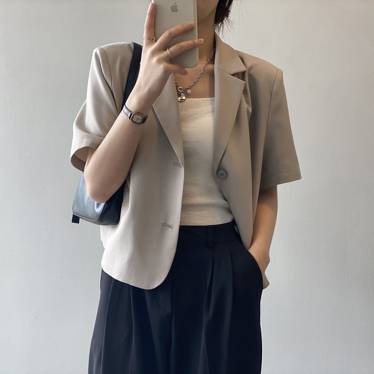 jinran Blazers Women S-4XL Solid Office Lady Chic Summer Fashion Single Breasted Casual Popular Crops Basic Ulzzang Notched Outwear New