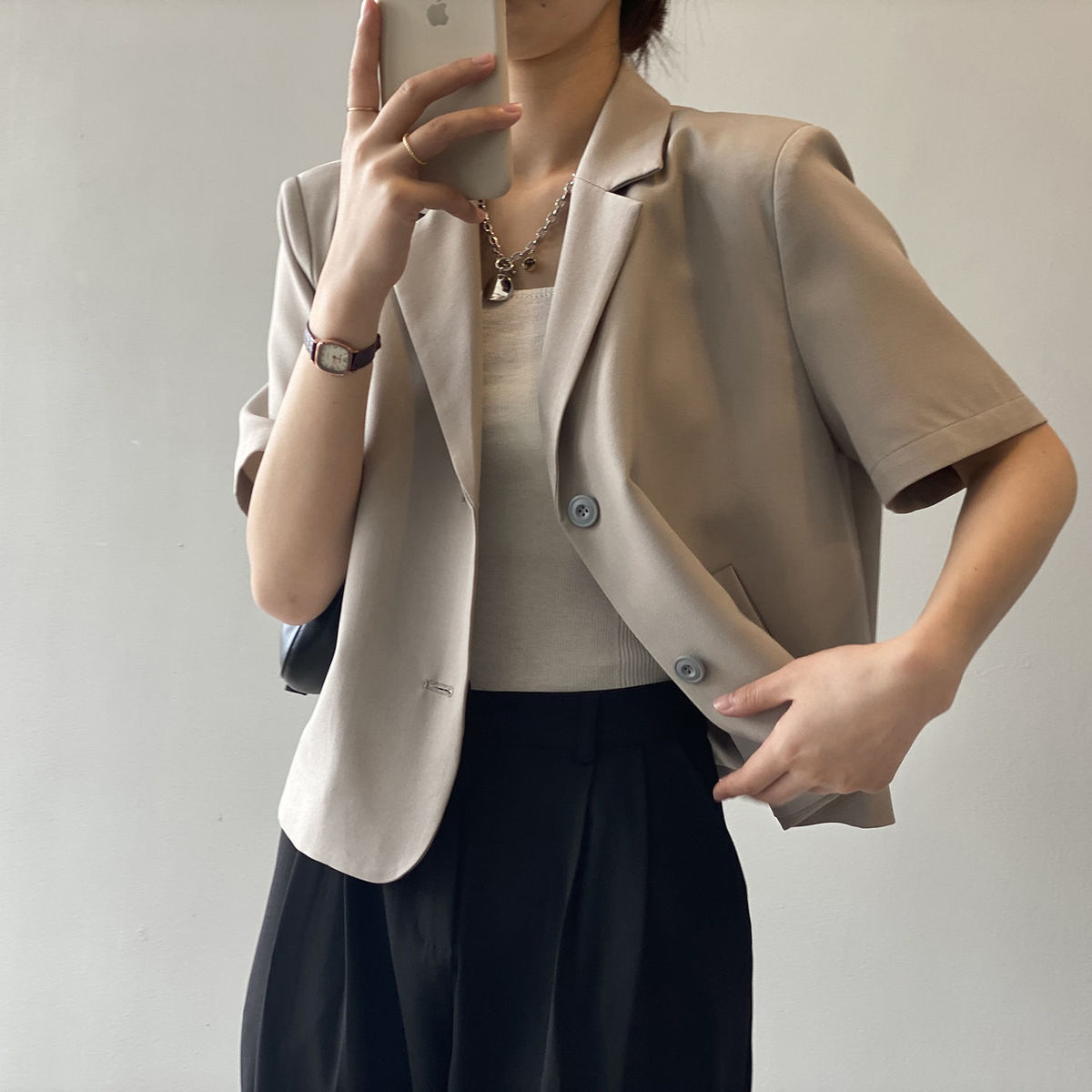 jinran Blazers Women S-4XL Solid Office Lady Chic Summer Fashion Single Breasted Casual Popular Crops Basic Ulzzang Notched Outwear New