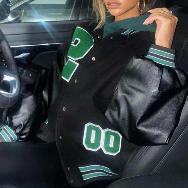 jinran 2022 Spring And Autumn Vibe Style Baseball Uniform New Bomber Jacket For Women Fashion Retro Clothes Streetwear Oversized Coat