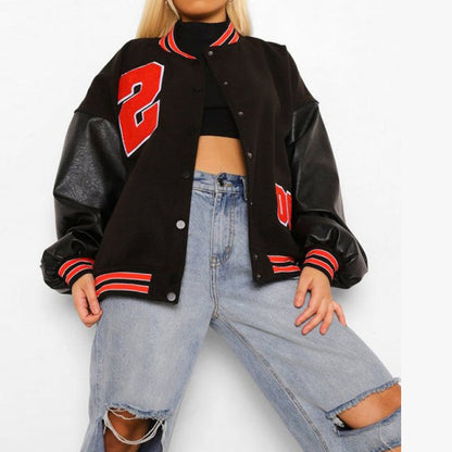 jinran 2022 Spring And Autumn Vibe Style Baseball Uniform New Bomber Jacket For Women Fashion Retro Clothes Streetwear Oversized Coat