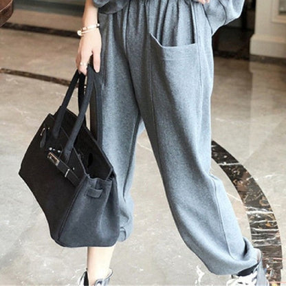 jinran Women&#39;s Suits Oversized Hooded T-shirt Casual Sports Short Sleeve Tshirt Elastic Trousers Two Piece Sets 2022 Spring Summer New