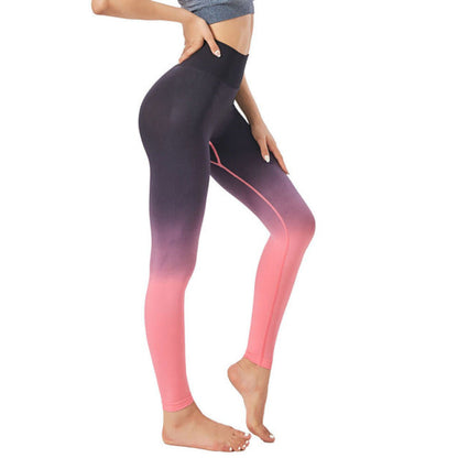 jinran New Seamless Gradient Leggings Fitness Women High Elastic Push Up Legging Sexy Slim High Waist Workout Legings Printed Female