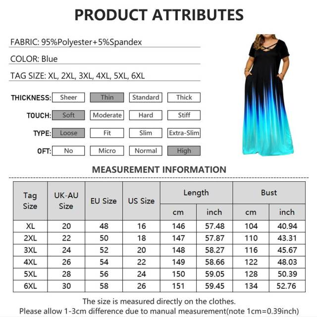 jinran Women&#39;s Fashion Plus Size Casual Short Sleeve  Print Maxi Long Dress Boho Big Size 6XL Dresses For Women Party Sundress Robe