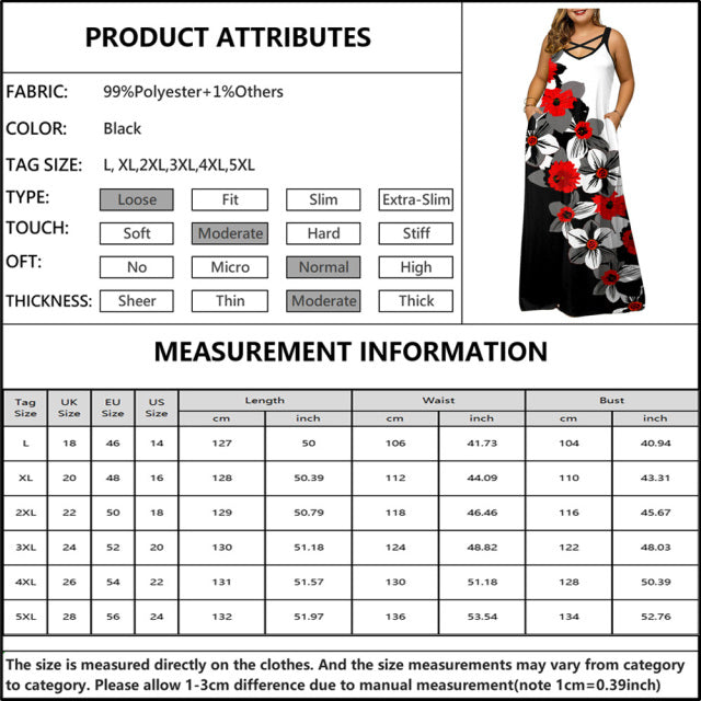 jinran Women&#39;s Fashion Plus Size Casual Short Sleeve  Print Maxi Long Dress Boho Big Size 6XL Dresses For Women Party Sundress Robe