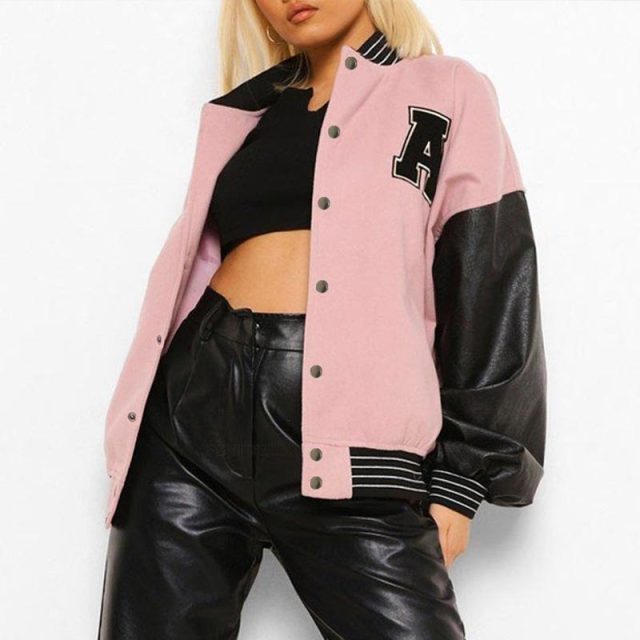 jinran 2022 Spring And Autumn Vibe Style Baseball Uniform New Bomber Jacket For Women Fashion Retro Clothes Streetwear Oversized Coat