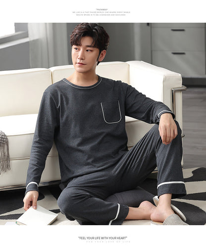 jinran New Spring Men Pajamas Long Sleeve Male Pajama Set Men Pure Full Cotton Pajamas For Men Sleepwear Suit homewear 4XL