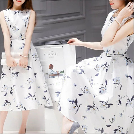 jinran Women&#39;s Chiffon Print Dresses For Women Party Maxi With Waist Down Swing Summer 2021 Casual Female Long Lace Dress Elegant Oodji
