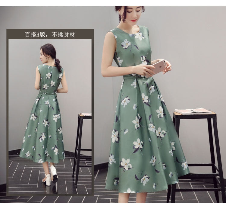 jinran Women&#39;s Chiffon Print Dresses For Women Party Maxi With Waist Down Swing Summer 2021 Casual Female Long Lace Dress Elegant Oodji