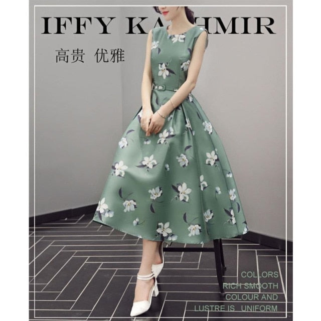 jinran Women&#39;s Chiffon Print Dresses For Women Party Maxi With Waist Down Swing Summer 2021 Casual Female Long Lace Dress Elegant Oodji