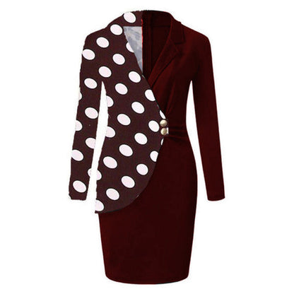jinran Winter Women&#39;s Clothing New Fashion Commuter Suit V-Neck Button Sexy Bag Hip Skirt Slim Elegant Ladies Dress