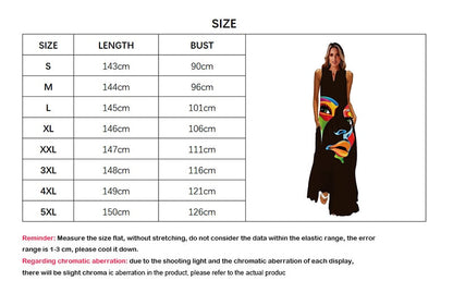 jinran Spring Summer Print Long Dress Women Beach Holiday Casual Fashion Elegant Dresses Party Sleeveless V Neck Maxi Dresses