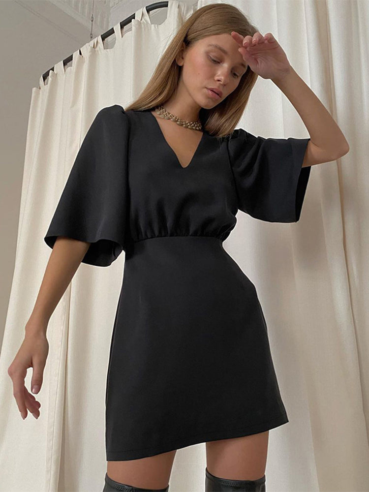 jinran Women Bodycon Dress Satin Mini Dress Summer Elegant Dresses Woman Party Night Sexy Backless Slim Fit Midi