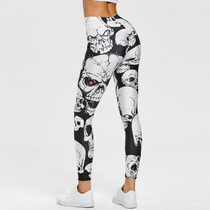 jinran Punk Style Skull Leggings Women Printed Leggings High Waist Sports Skinny Workout Fitness Leggings New Mujer Pants