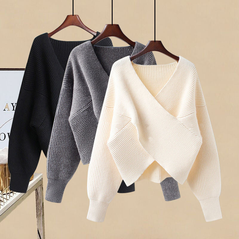 jinran Women&#39;s Knitting Solid Color Pullovers Long Sleeve Sweater Or Slim Skirt Or Suit Autumn Winter Casual Simplicity Dress New