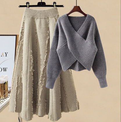 jinran Women&#39;s Knitting Solid Color Pullovers Long Sleeve Sweater Or Slim Skirt Or Suit Autumn Winter Casual Simplicity Dress New